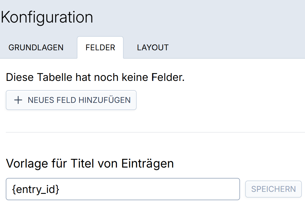 Felder hinzufügen