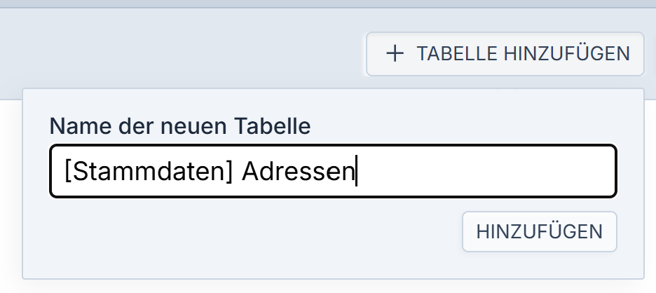 Tabelle erstellen